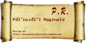 Pánczél Reginald névjegykártya